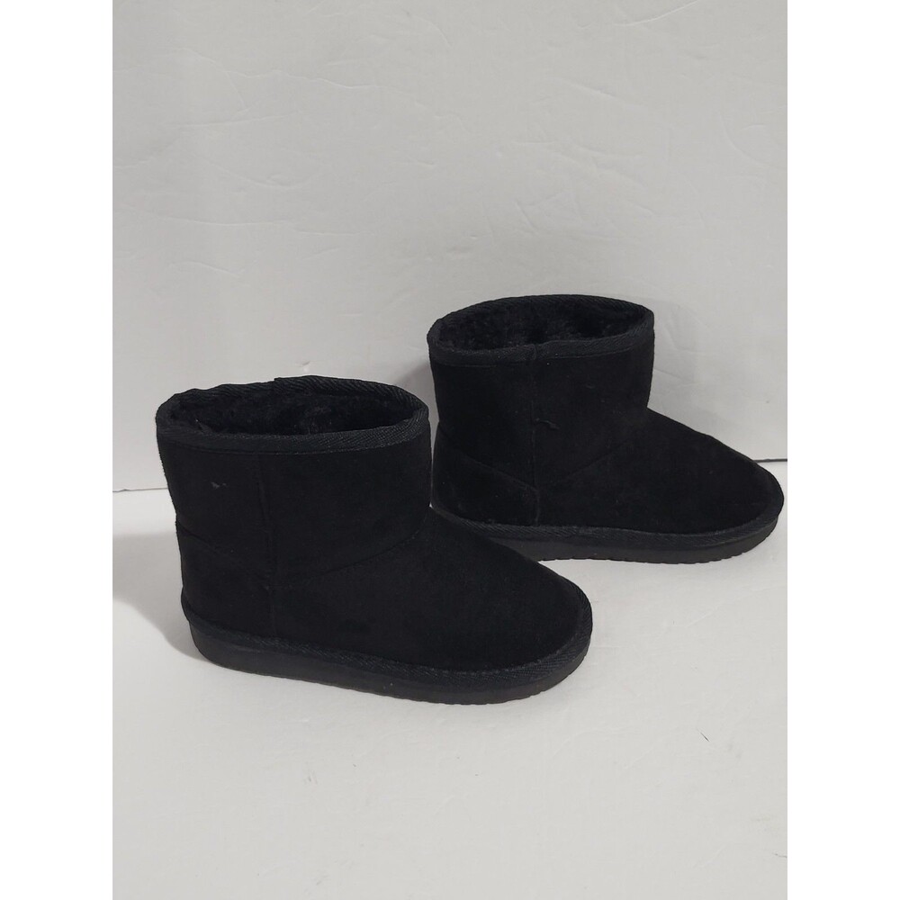 Place Fur Lined Black Boots Size Toddler 10